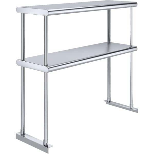 12 in. x 36 in.  Stainless Steel Double Deck Over Shelf