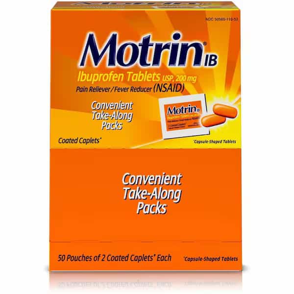 Ibuprofen Pain Reliever, Orange, 50PK