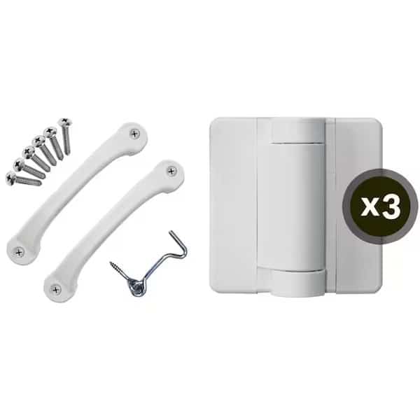 Hardware Kit, Poly, White, For Wood Screen Doors