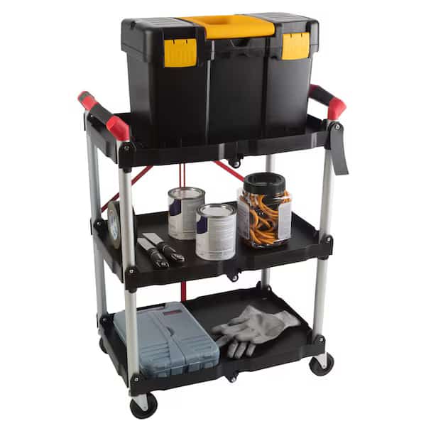 Folding Cart with 50lb Capacity Per Shelf