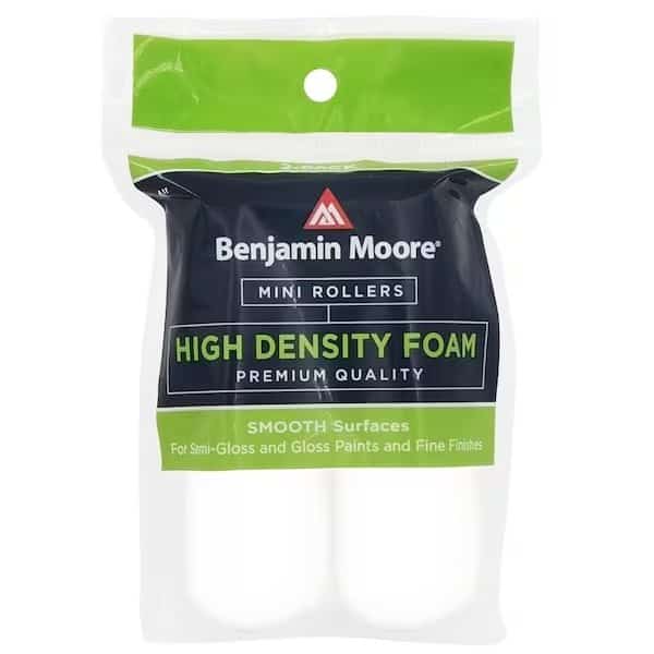 HighDensity Mini Roller Cover, 4 in L, Foam Cover, White