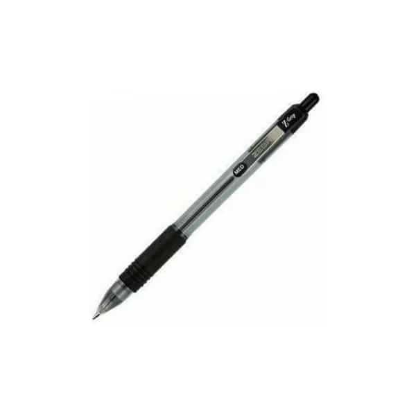 Ballpoint Pen, Retractable, 1.0mm Med.Pt, CL/Black Ink PK