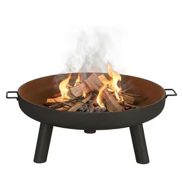 Outdoor Wood Burning Fire Pit, Black