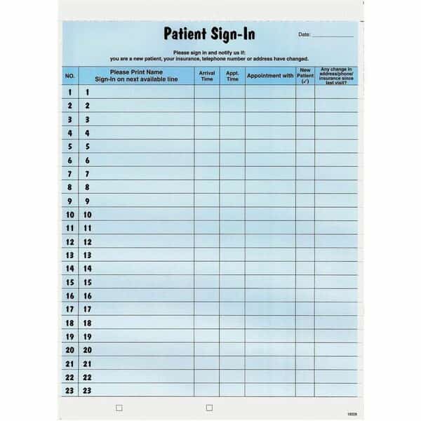 Form, Sign-In, Patient, Blue Pk