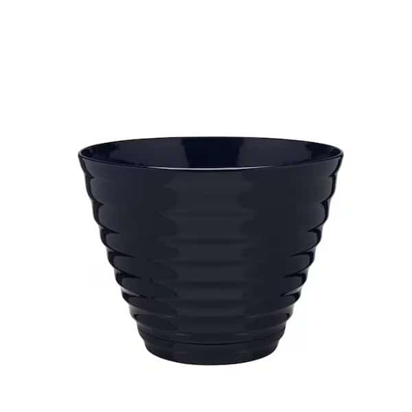 Planter, 159 in Dia, Round, Beehive Design, Resin, Navy