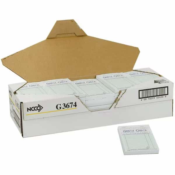Line Guest Check Cardboard 1Pt, PK2500, NCC, Mfr# G3674