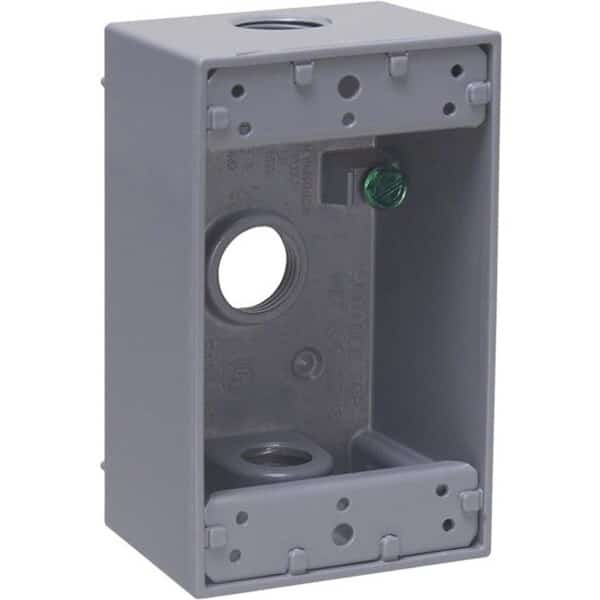 Electrical Box, 18.3 cu in, Outlet Box Type, 1 Gang, Aluminum