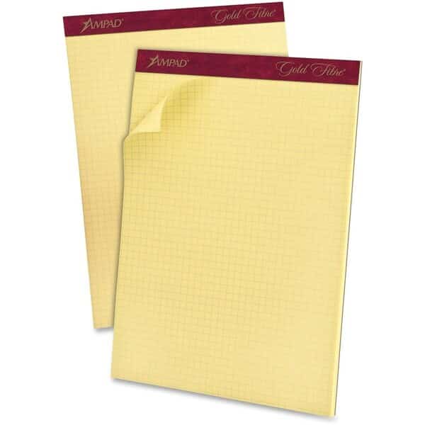 Medium Weight Quadrille Pads  Letter, Yellow, 50PK