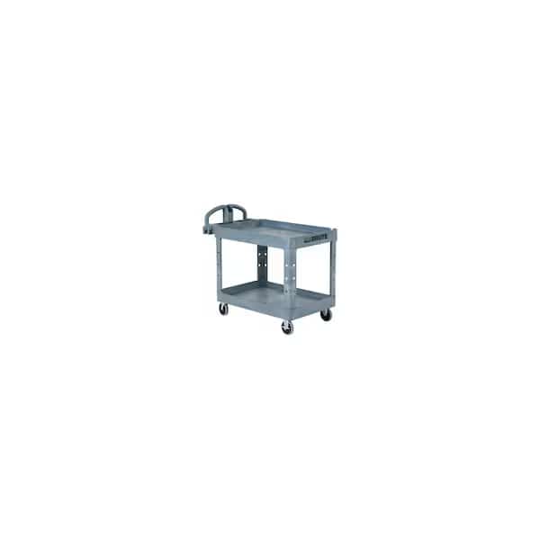 Utility Cart, 500 lb Load Capacity, 2 Shelves, 44 in L, 25 1/2 in W, 39 in H, Ergonomic Handle