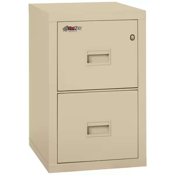 17-3/4" W 2 Drawer Fire-Resistant Vertical File Cabinet, Parchment