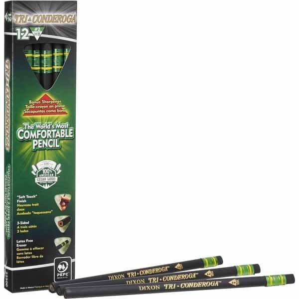 Tri-Conderoga 3-Sided Pencils with Sharpener, PK24, 24PK