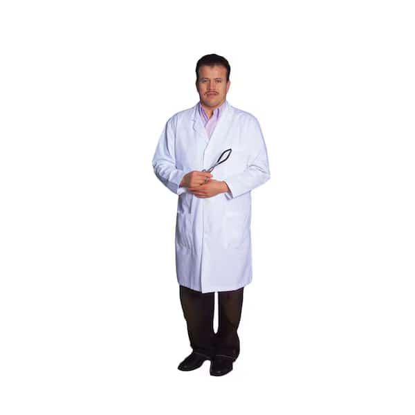 Lab Coat, Cotton Blend Fabric, 1 Pockets, Buttons