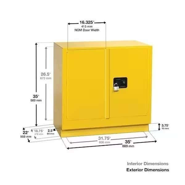 22 gal, 1 Shelves, 18-Gauge Steel, 35 in W x 35 in H x Beige