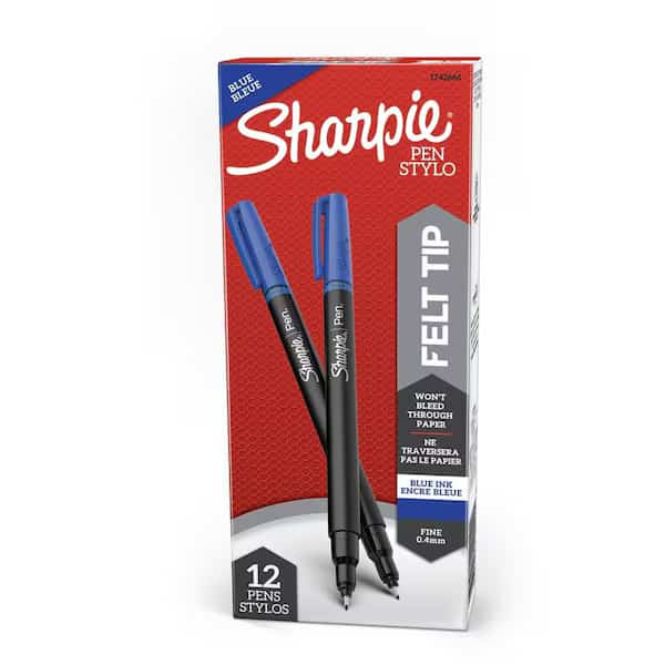 Stick Permanent Pen, Fine 0.8 mm, Blue PK12
