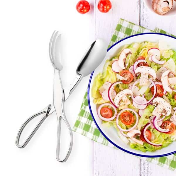 Silver Disposable Plastic Serving Salad Scissor Tongs (50 Tongs), 50PK