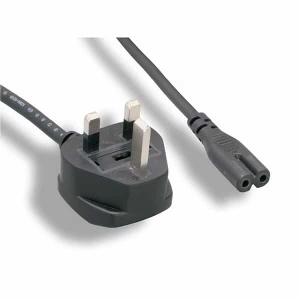 Power Cord - BS 1363 (UK) with 5A fuse to IEC 60320 C7 (non Polarized)