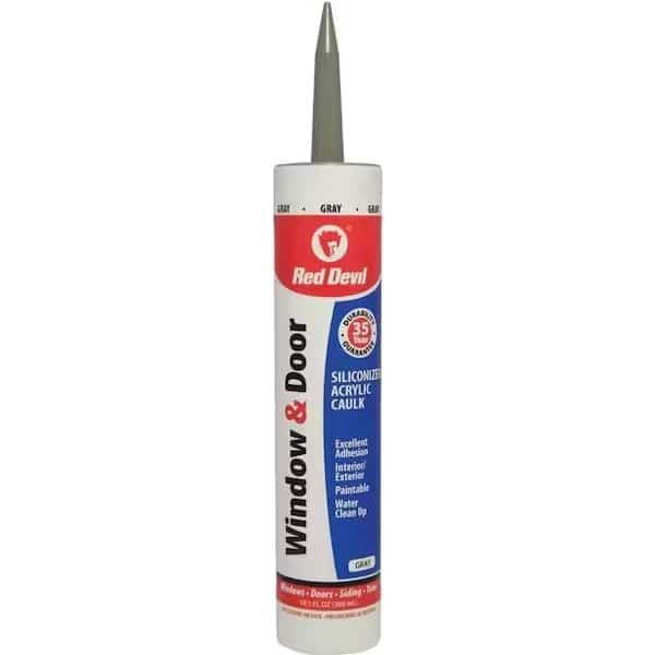 0 Siliconized Acrylic Caulk, Gray, 20 to 180 deg F, 101 floz Cartridge