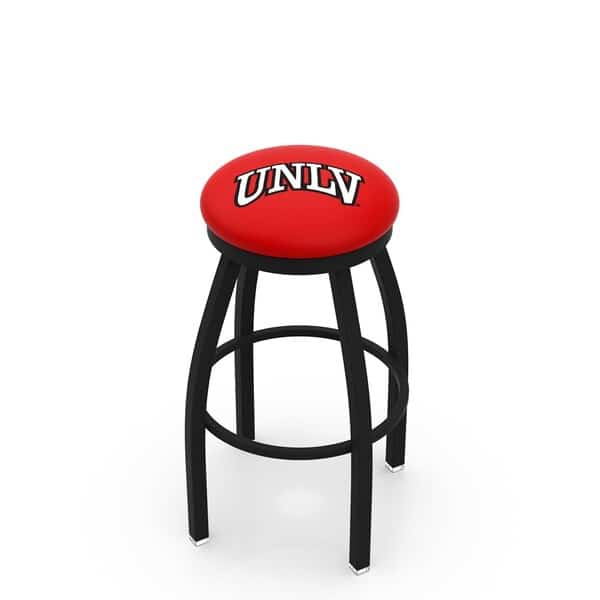 25" Blk Wrinkle UNLV Swivel Bar Stool, Accent Ring