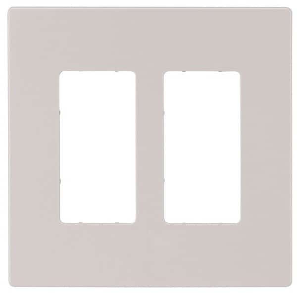 PJ Wallplate, 487 in L, 494 in W, 2 Gang, Polycarbonate, White, HighGloss