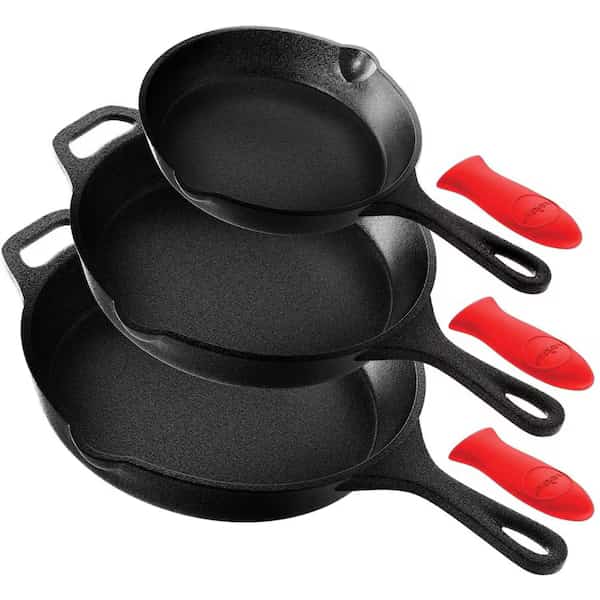 3-Piece Pre-Seasoned Cast Iron Skillet Pans