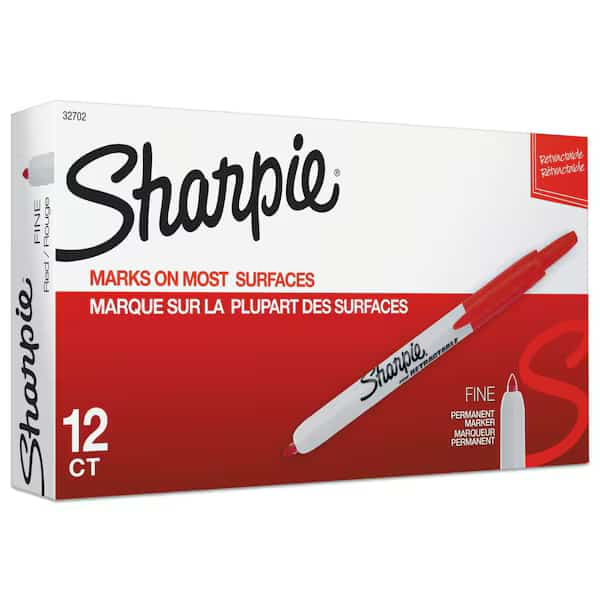 Markers, Red, Bullet Tip, 12 PK
