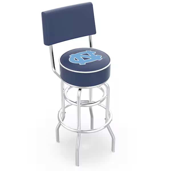 30" Chrome 2-Ring North Carolina Swivel Bar Stool, Back