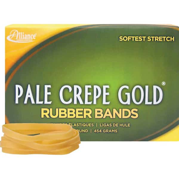 Pale Crepe Gold Rubber Bands, Size 64, 0.04" Gauge, Golden Crepe, 1 lb Box, PK490