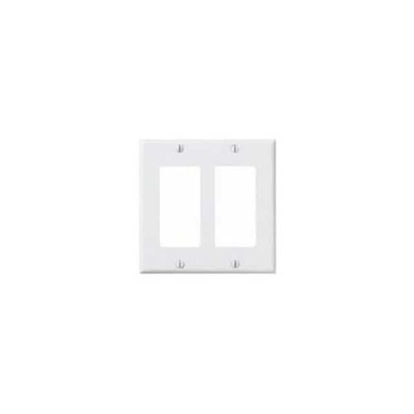Faceplate, Number of Gangs: 2 Plastic, Ivory