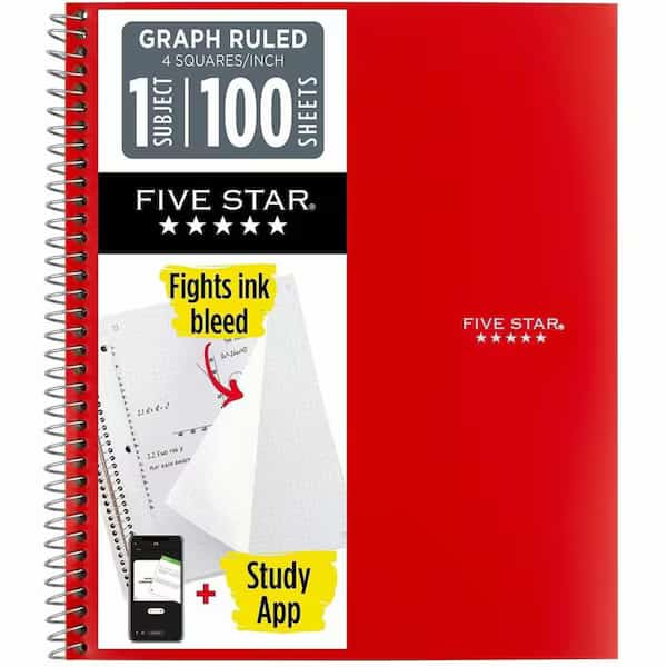 1  subject Graph Ruled Notebook  Letter, Assorted