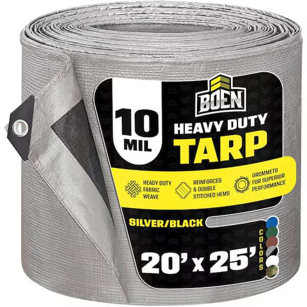 Tarp, Silver/Black, 14x14 weave, 20x25, JAYDEE BOEN, Mfr# ST-2025