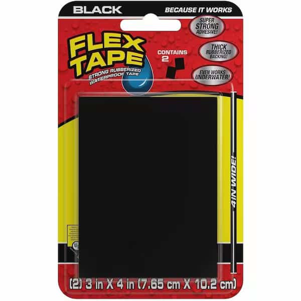 Flex Tape, 2 cu ft, Rubber Base, Black, PK2