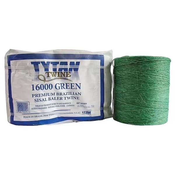 Baler Twine, 16,000 ft L, 130 lb Working Load, Sisal, Brazilian Green