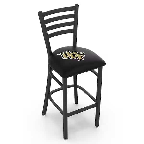 25" Blk Wrinkle Central Florida Stationary Counter Stool, Ladder Back