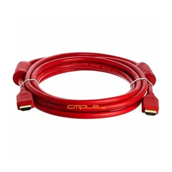 Cmple 977-N 28AWG HDMI Cable with Ferrite Cores - Red -10FT