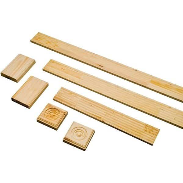 Door Moulding Set, 314 in W, Casing Profile, Pine Wood