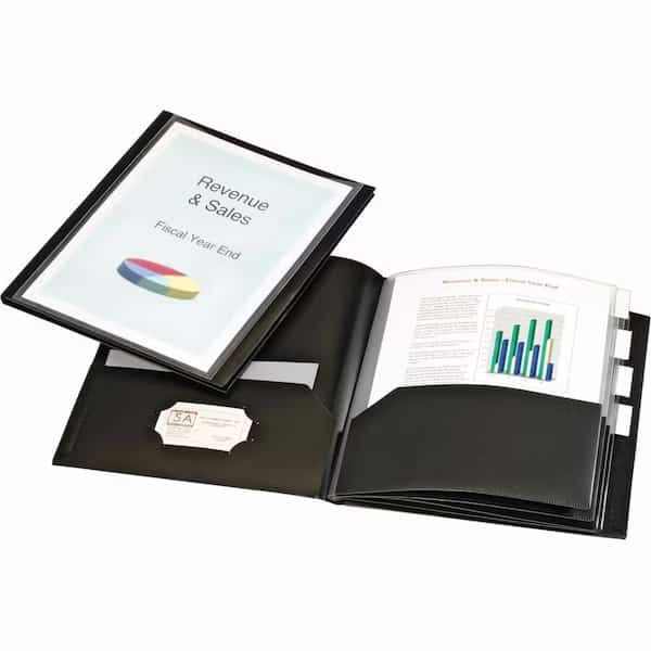 Cardinal  ReportPro 10-Pocket Project Organizer, Letter, Black