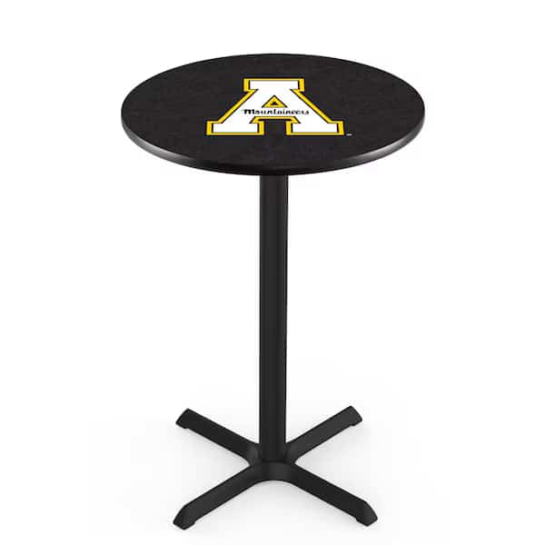 36" Blk Wrinkle Appalachian State Pub Table, 36" dia. Top