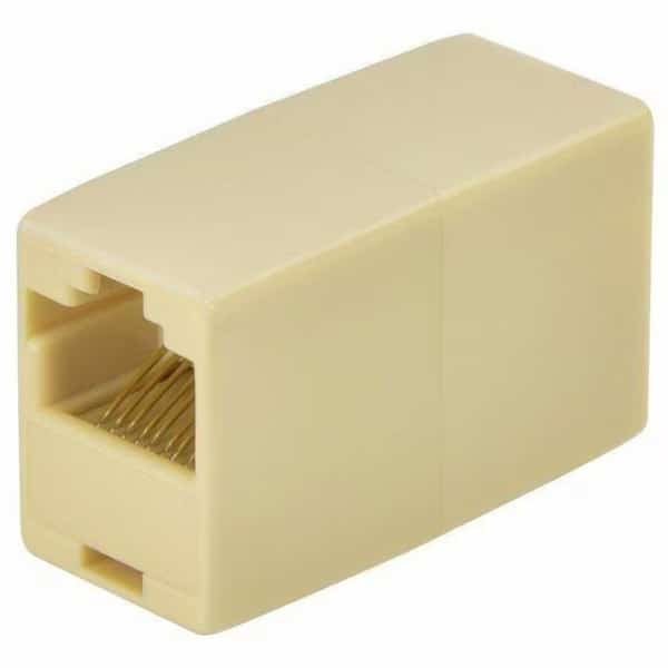 CAT5E, RJ45, Straigt Inline Coupler, Beige