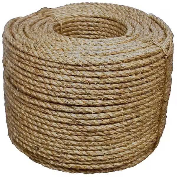 28776 Rope, 34 in Dia, 600 ft L, 972 lb Working Load, Manila Hemp, Natural