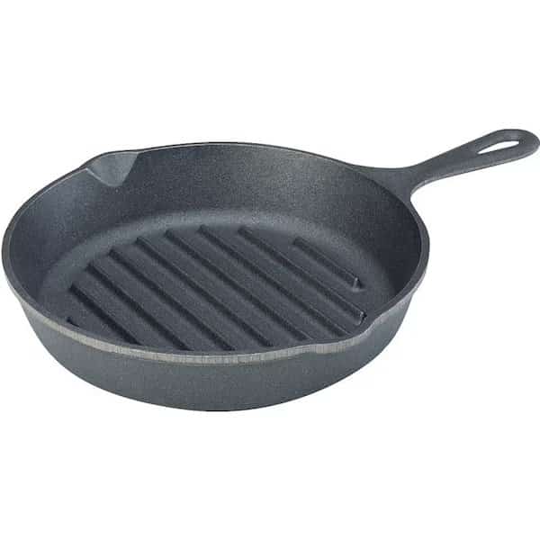Griddle Pan, 10313 in Dia, Cast Iron, Black, Round