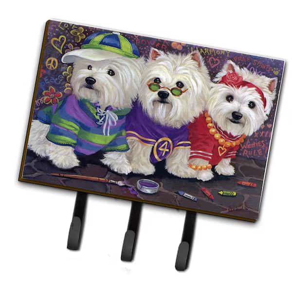 6 x 2 x 9 in. Westie Free Spirits Leash or Key Holder