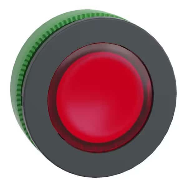 Head for illuminated push button, Harmony XB5, antimicrobial, plastic, red flush mounted, 30mm, universal LED,