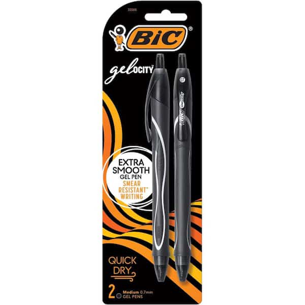 BIC Gel-ocity Black Retractable Gel Pen 2 pk