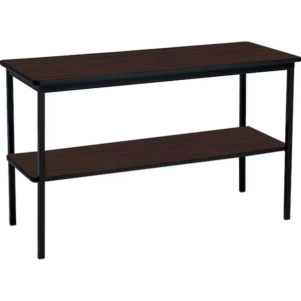 Utility Table Double Shelf, 18"x48" Walnu