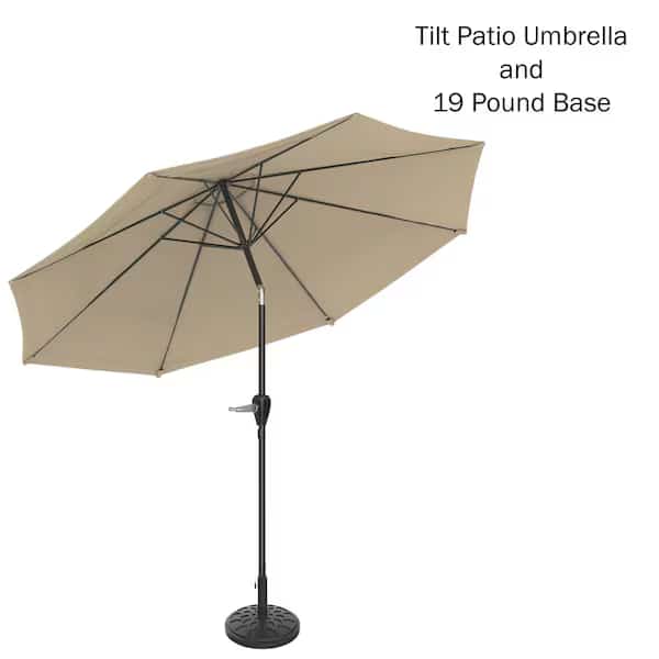 10-Foot Outdoor Patio Umbrella with Auto-Tilt, Sand