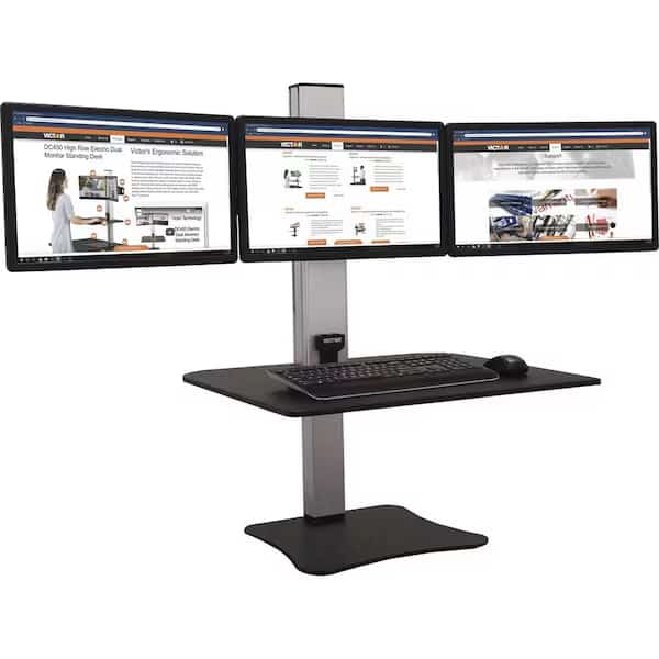 Standing Desk Electric Triple Monitor Standing Desk, 23" D X 28" W X