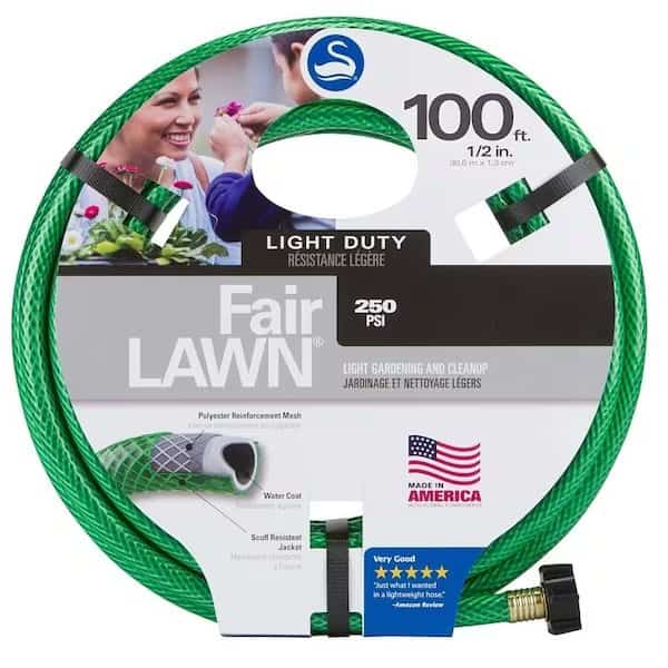 SNFA12100 Garden Hose, 100 ft L, Plastic, Green