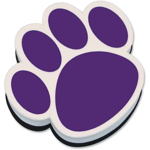 Magnetic Whiteboard Eraser, Purple Paw, PK6