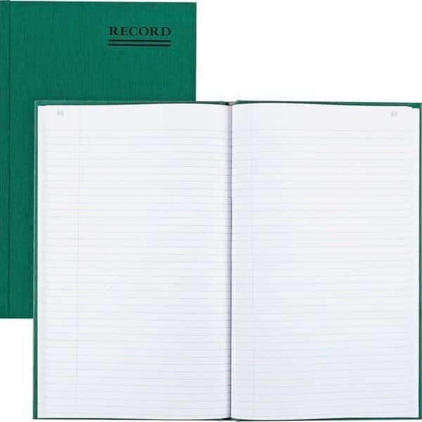 Rediform  Record Book, Record Ruled, 7-1/4" x 12-1/4", Emerald Cover, 150 Pages/Pad