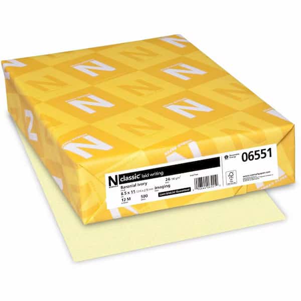 Laser, Inkjet Copy  Multipurpose Paper  Baronial Ivory, White, 500PK, Classic, Mfr#: NEE06551